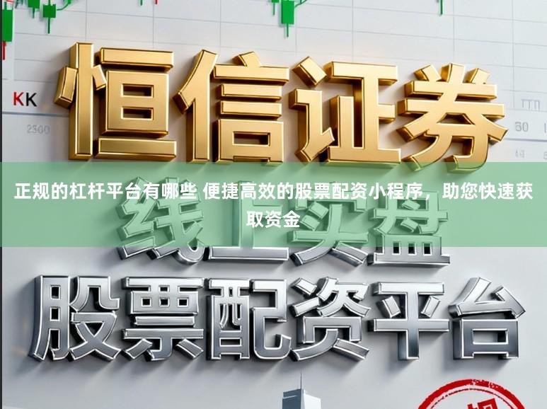 正规的杠杆平台有哪些 便捷高效的股票配资小程序，助您快速获取资金